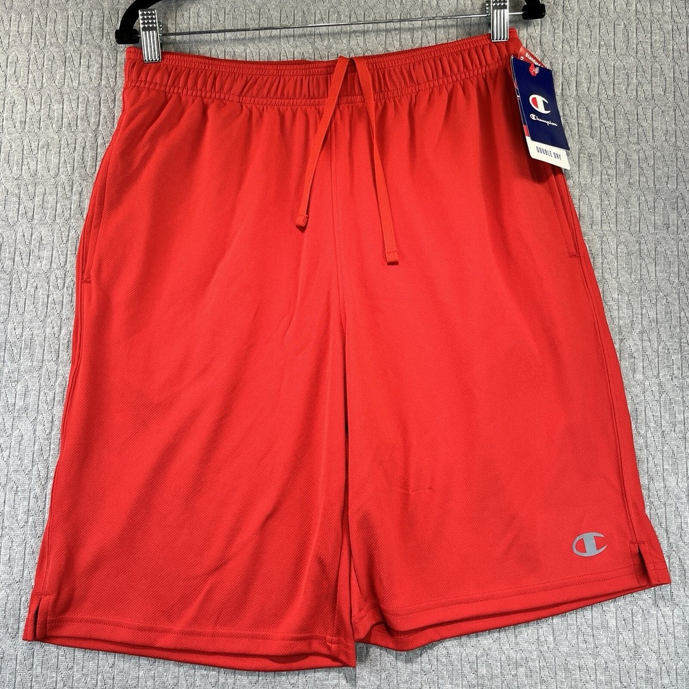 New Champion Athletic Shorts Mens Medium Red Double Dry Mesh Gym Workout AH6442